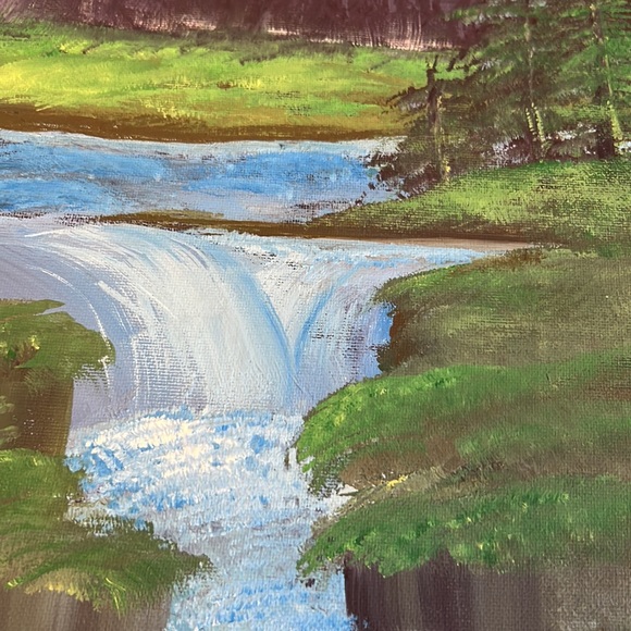 14X11 flat back canvas acrylic paint landscape - Picture 3 of 3